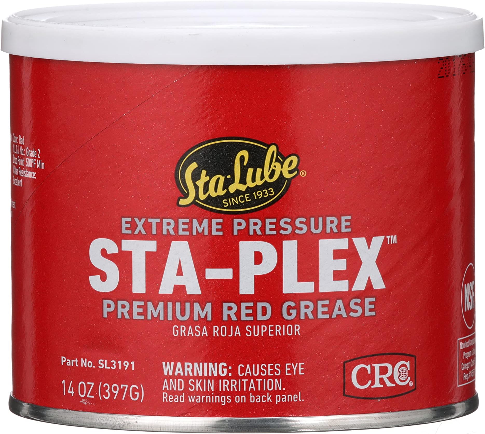 Sta-Plex Extreme Pressure - 14-Ounce Can Premium Red Grease, 3191