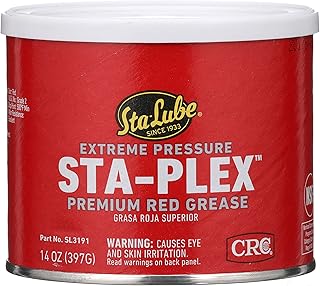 Sta-Lube Sta-Plex Extreme Pressure - 14-Ounce Can Premium Red Grease, 3191
