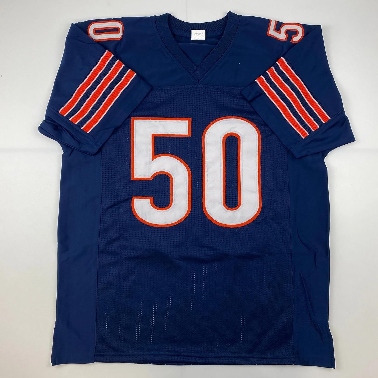 Facsimile Autographed Mike Singletary Chicago Blue Reprint Laser Auto Football Jersey Size Men's XL