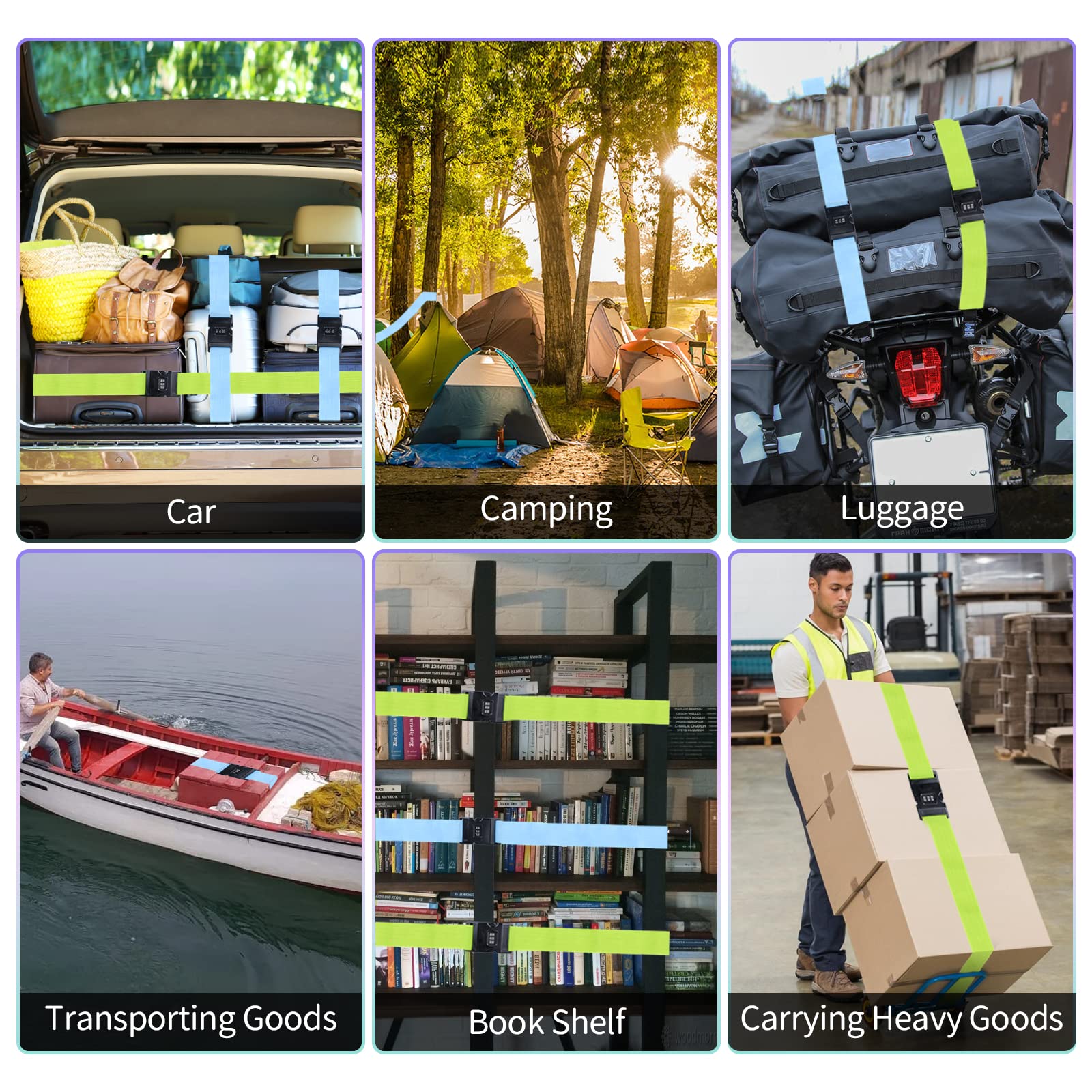 Lot De 4 Sangles De Bagage Pour Valises, Sangles De Valise