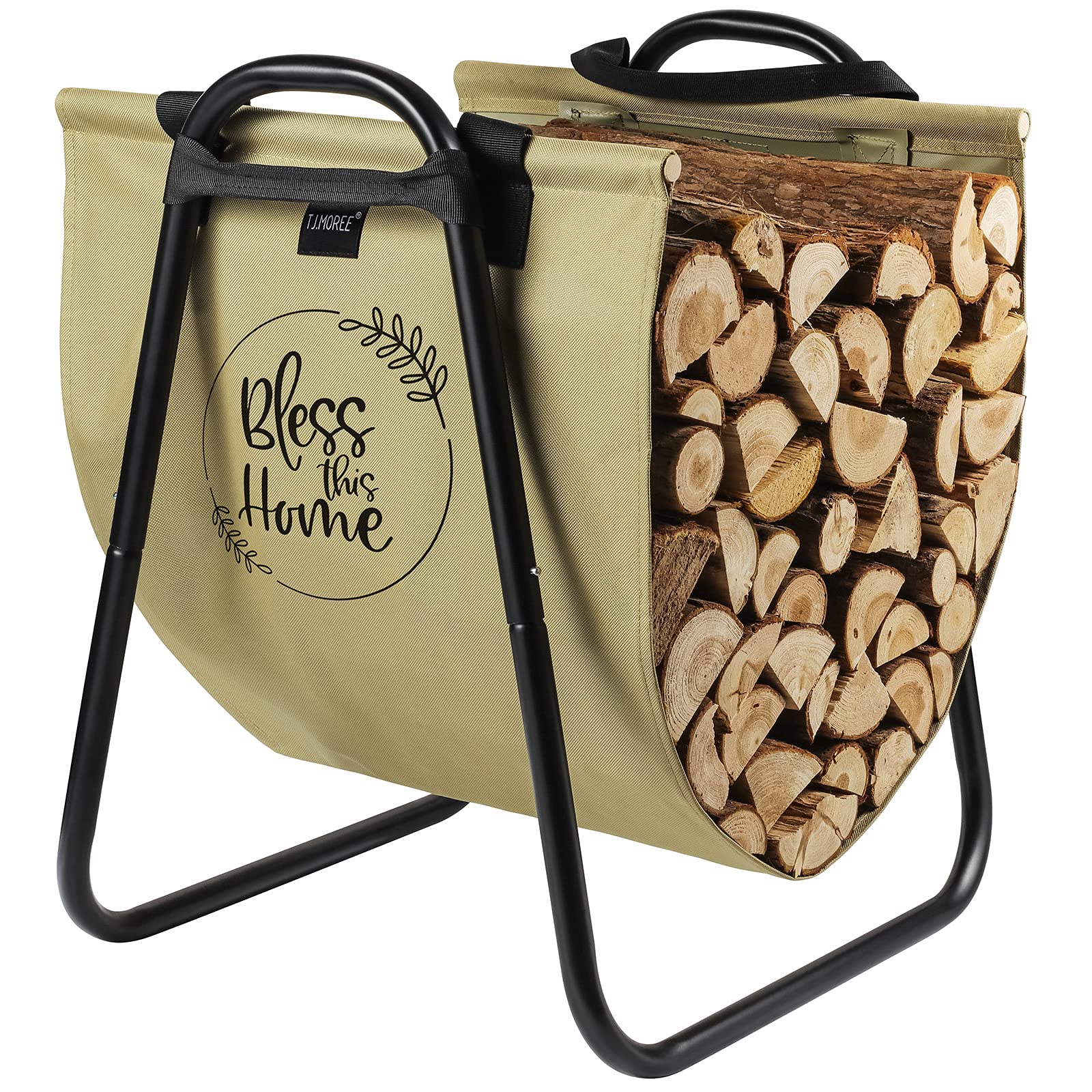 Buy TJ.MOREE Fireplace Log Holder Rack with Canvas, Log Carrier for