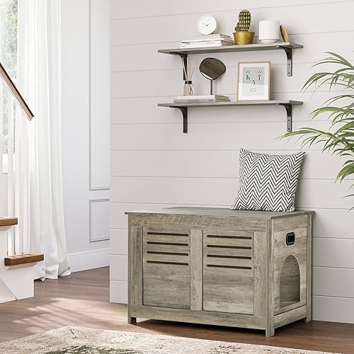 Miniatura 7 de DINZI LVJ Estantes largos de pared, 23.6 pulgadas, juego de 2, fácil de instalar, repisas de almacenamiento de pared con soportes de metal