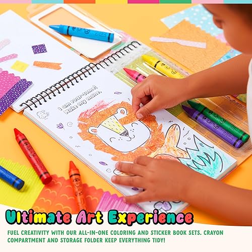 Miniatura 7 de Bright Stripes Art on The Go Collage Fun Jungle Theme Travel Kit para niños a partir de 3 años  Actividad sin desorden con crayones y calcomanías