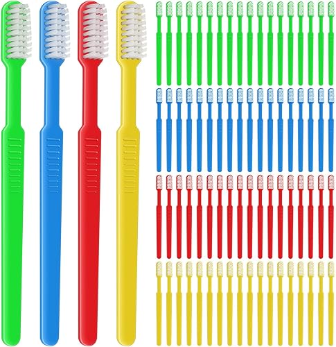 Baderke 72 cepillos de dientes desechables prepegados, cerdas suaves, con pasta de dientes, envueltos individualmente, sin agua, cepillo de dientes