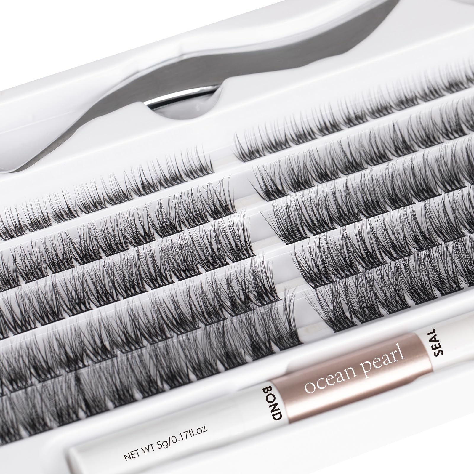 Ocean Pearl Cluster Lashes Kit 120PCS Lashes Individual Cluster 10-16mm DIY Lash Extension Kit Natural Eyelash Clusters Thin Band False Eyelashes Lash Clusters Kit with Bond and Seal-DM23 - Image 2