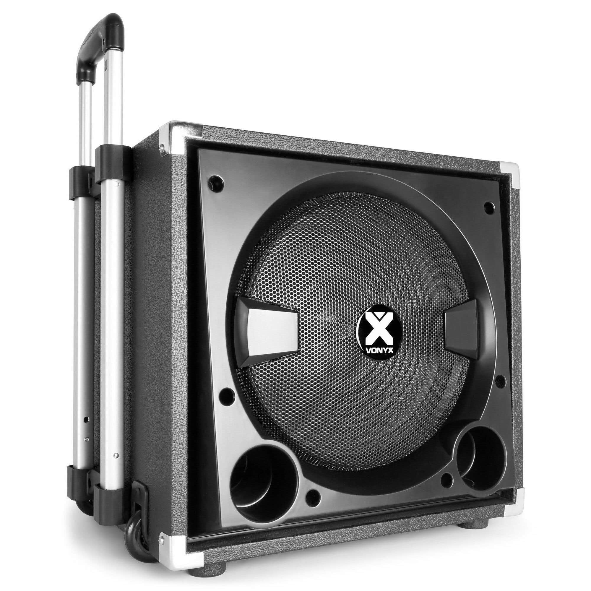 Vonyx VX800BT DJ Boxen Set 800 Watt Bluetooth 12 Zoll Subwoofer PA Anlage Komplettset Schwarz