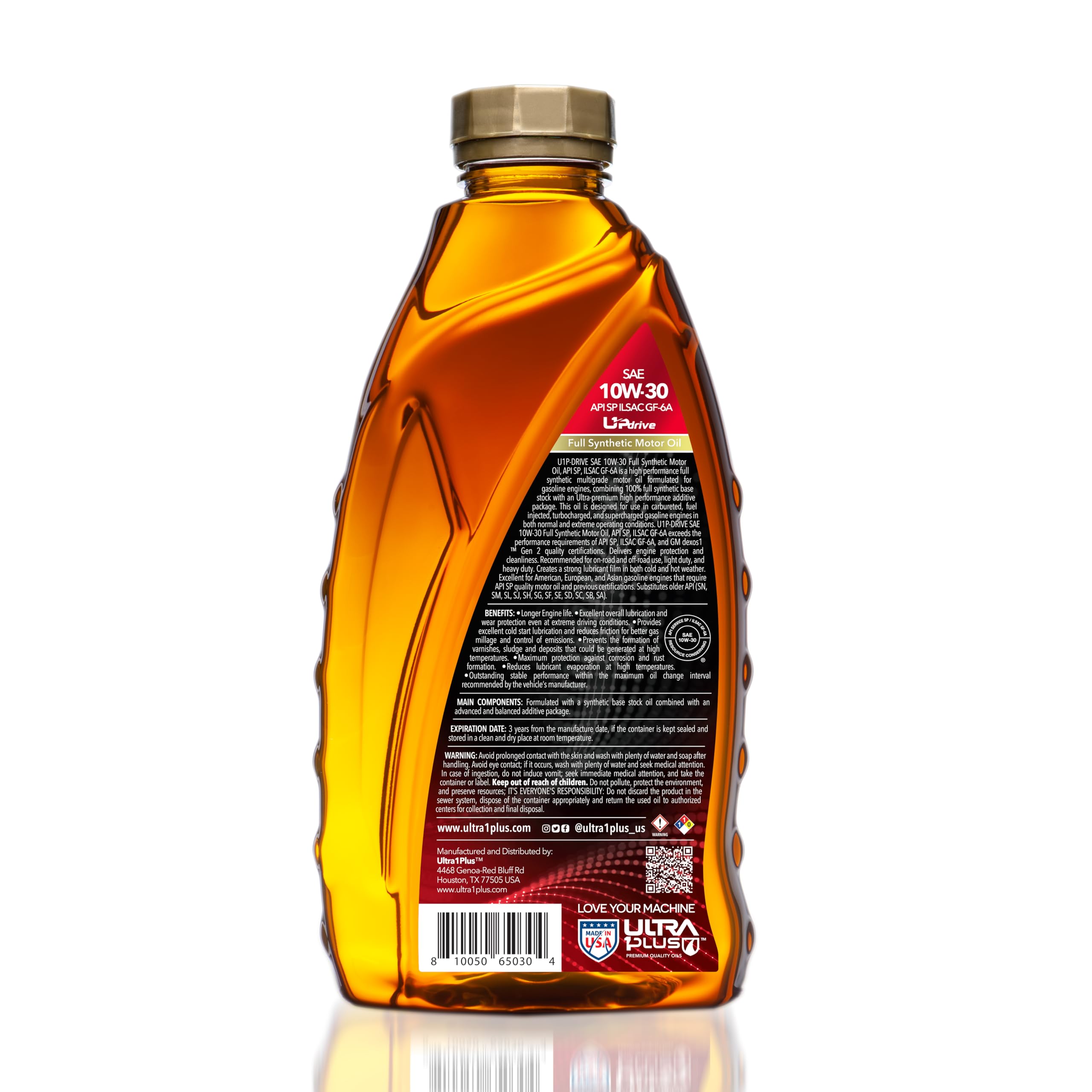 ULTRA 1PLUS SAE 10W-30 Full Synthetic Motor Oil API SP ILSAC GF-6A