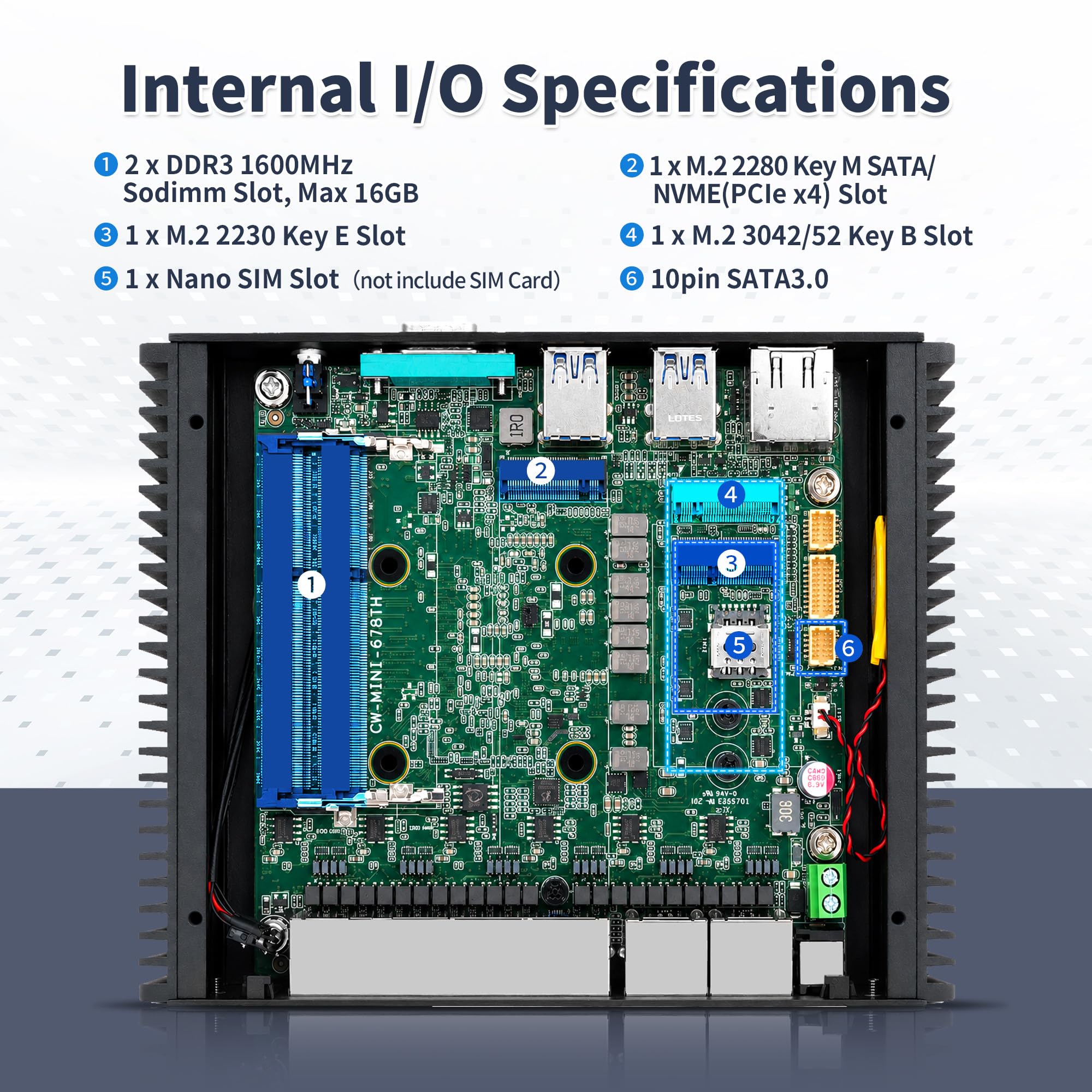 CWWK Mini PC Firewall Hardware, i3-8130U, 6 x 2.5GbE i226-V, Fanless Mini Computer Box, OPNsense Micro Appliance, DDR3 8GB RAM 128GB M.2 NVMe3.0 x4 SSD, HD, DP, USB-C, AES-NI
