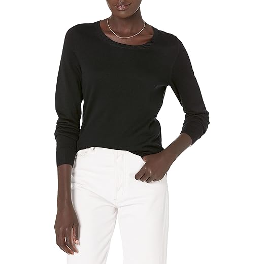Amazon Essentials Women's Long-Sleeve Lightweight Crewneck Sweater (Available in Plus Size)