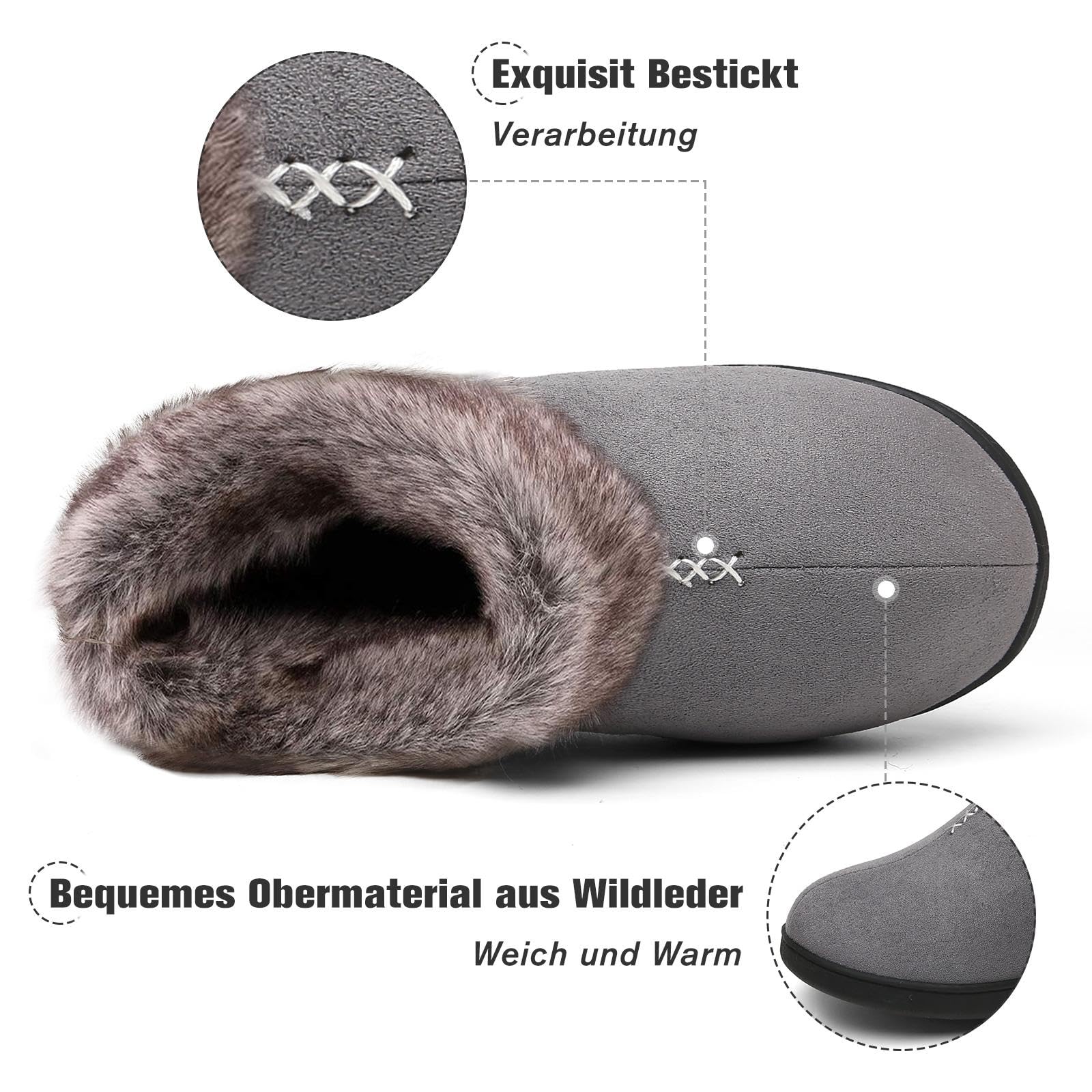 Mishansha Ciabatte Donna Invernali Peluche Pantofole Schiuma di Memoria Gr.36-43