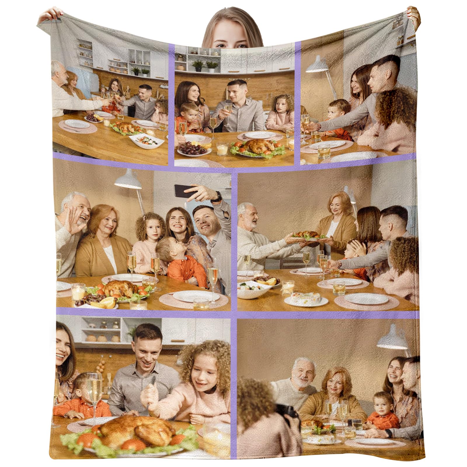 TICBIK Personalised Blanket,Personalised Photo Blanket for Adults,Custom Blanket,Photo Blanket,Customised Blanket