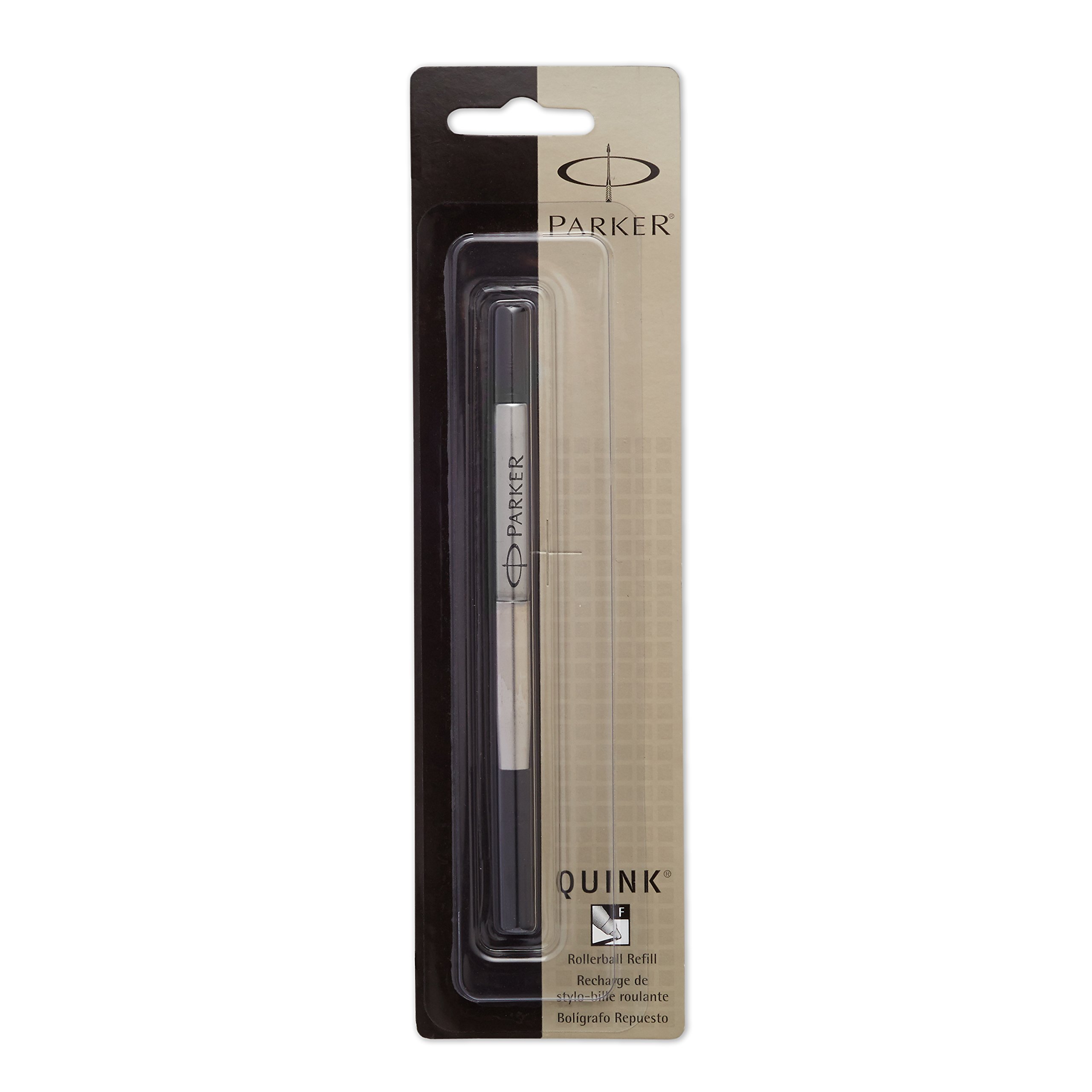 Parker Quink Refill for Rollerball Pens, Fine Point, Black ink, 1 unit per pack (3021331)