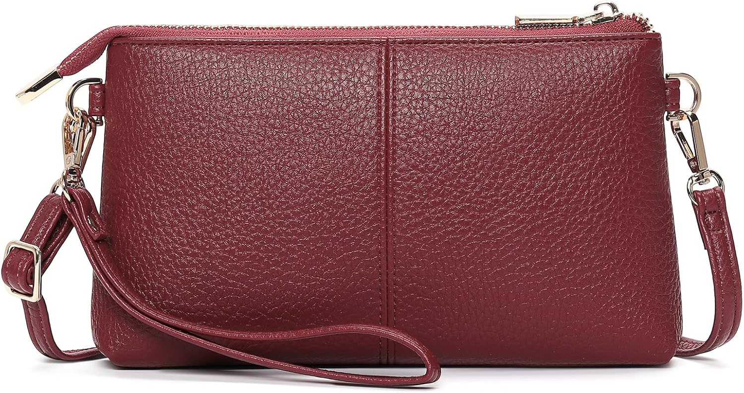 GAEKEAO Wristlet Purses for Women Vegan Leather Clutch Wallet Multi Pockets Crossbody Bag Shoulder Handbag with Card Slots