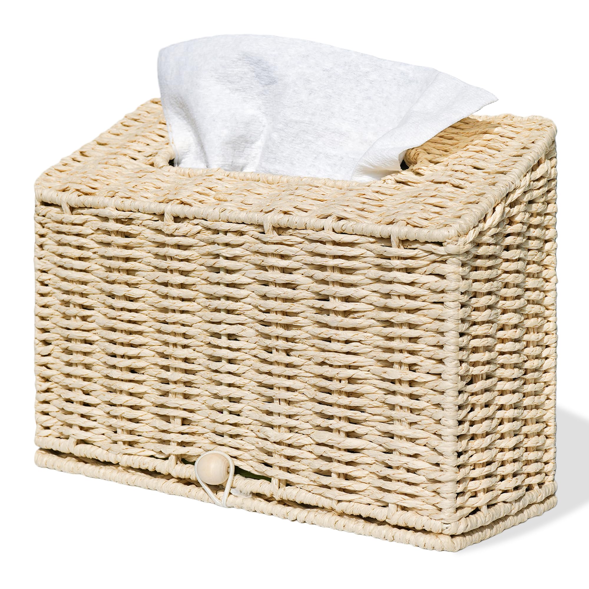 Hand Towel Box Cover Compatible with Kleenex Hand Towels Paper Rope Hand Towel Holder for Bathroom Kitchen and
