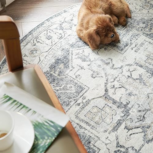 Miniatura 47 de jinchan Alfombra de Área 2x3 pies Alfombra Vintage de Entrada Lavable Bohemia Tapete Interior para Puerta Medallón Floral Tapete Pequeño para Puerta