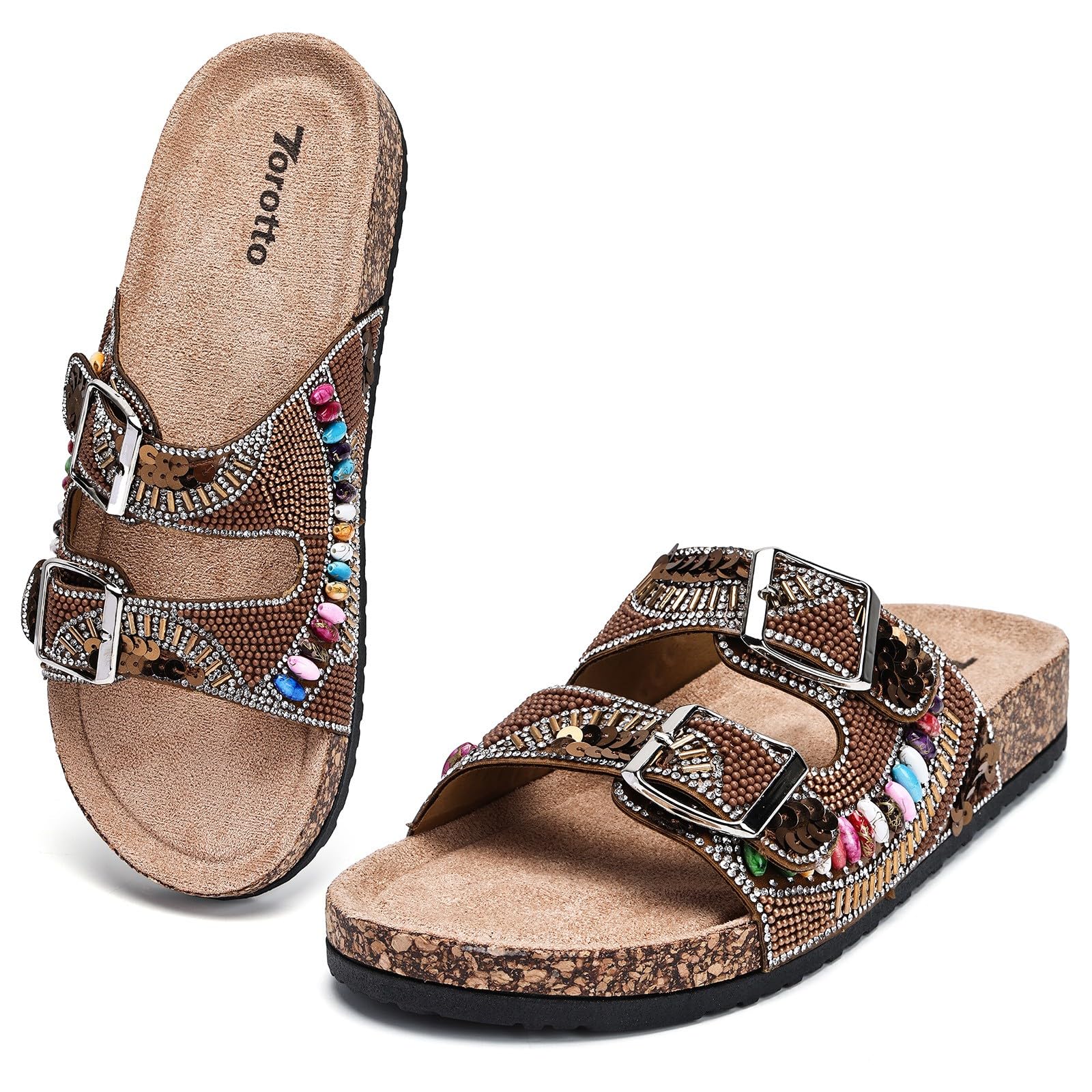 Torotto Damen Pantoletten Sandalen Leder Erwachsene Clogs Hausschuhe Arbeitsschuhe Bequeme Classic