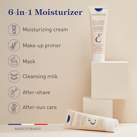 Embryolisse Lait-Creme Concentre Face Moisturizer and Makeup Primer, French Face Cream With Shea Butter & Aloe Vera