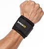 BraceUP Wrist Compression Strap and Wrist Wrap Wrist Band, Brace for Tendonitis, Tennis, Gym, Workout, One Size Adjustable Black