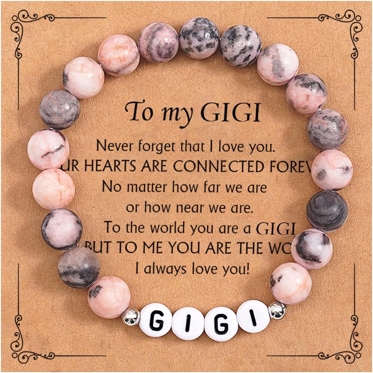 Gigi/Mimi/Nana/Mama Gifts, Unique Bracelet for Grandma/Mother, Christmas Gifts for Women, Natural Stone Chakra Bracelet