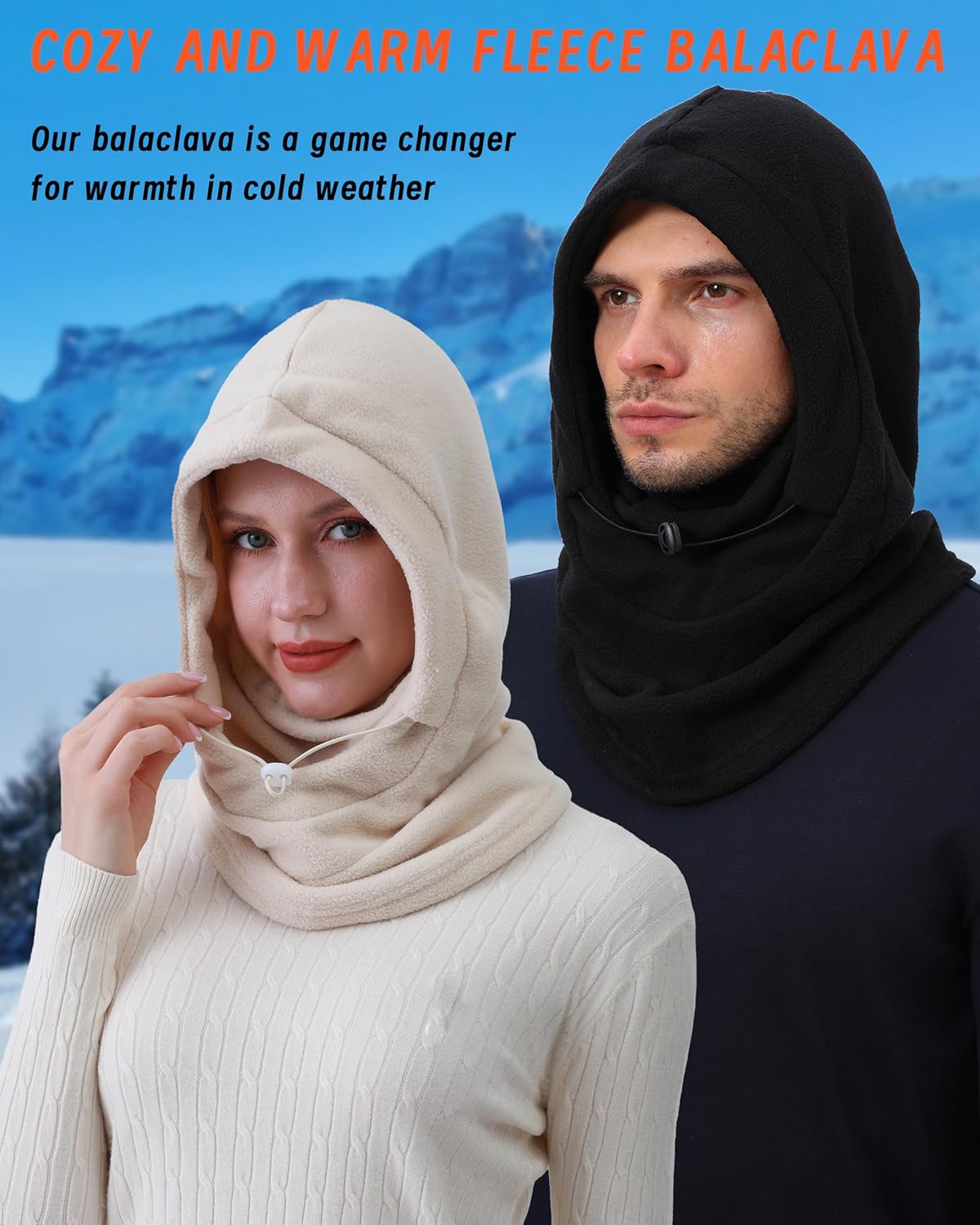 Fleece Balaclava Ski Mask Winter Face Mask for Women Men Thermal Hooded Scarf Face Cover for Cold Weather - Image 6