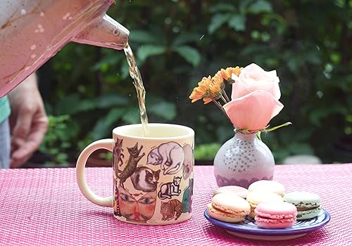 Miniatura 7 de The Unemployed Philosophers Guild Taza artística con gatos y gatitos de pinturas famosas a lo largo de la historia del arte, viene en una divertida