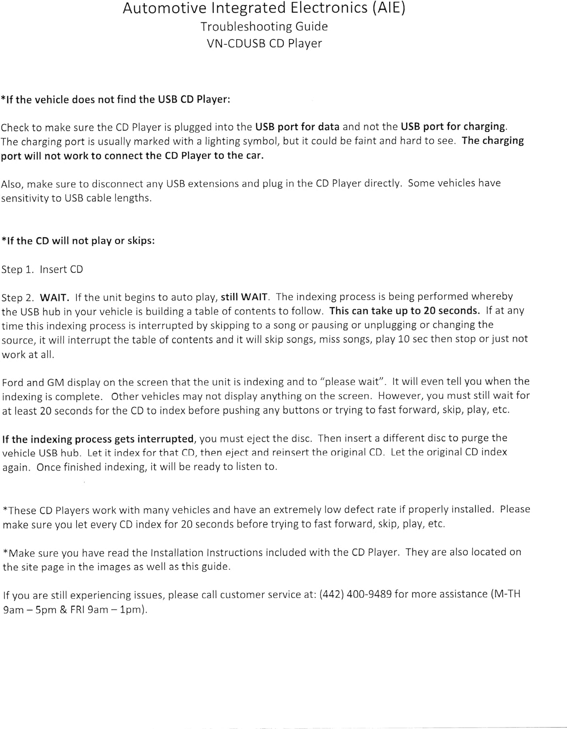 (AIE) VN-CDUSB - “Add-on” Vehicle USB CD Player – Single Cable Installation by plugging into The USB Data Port on The Factory Radio – [Note] Review Other AIE Model Options (in Images)