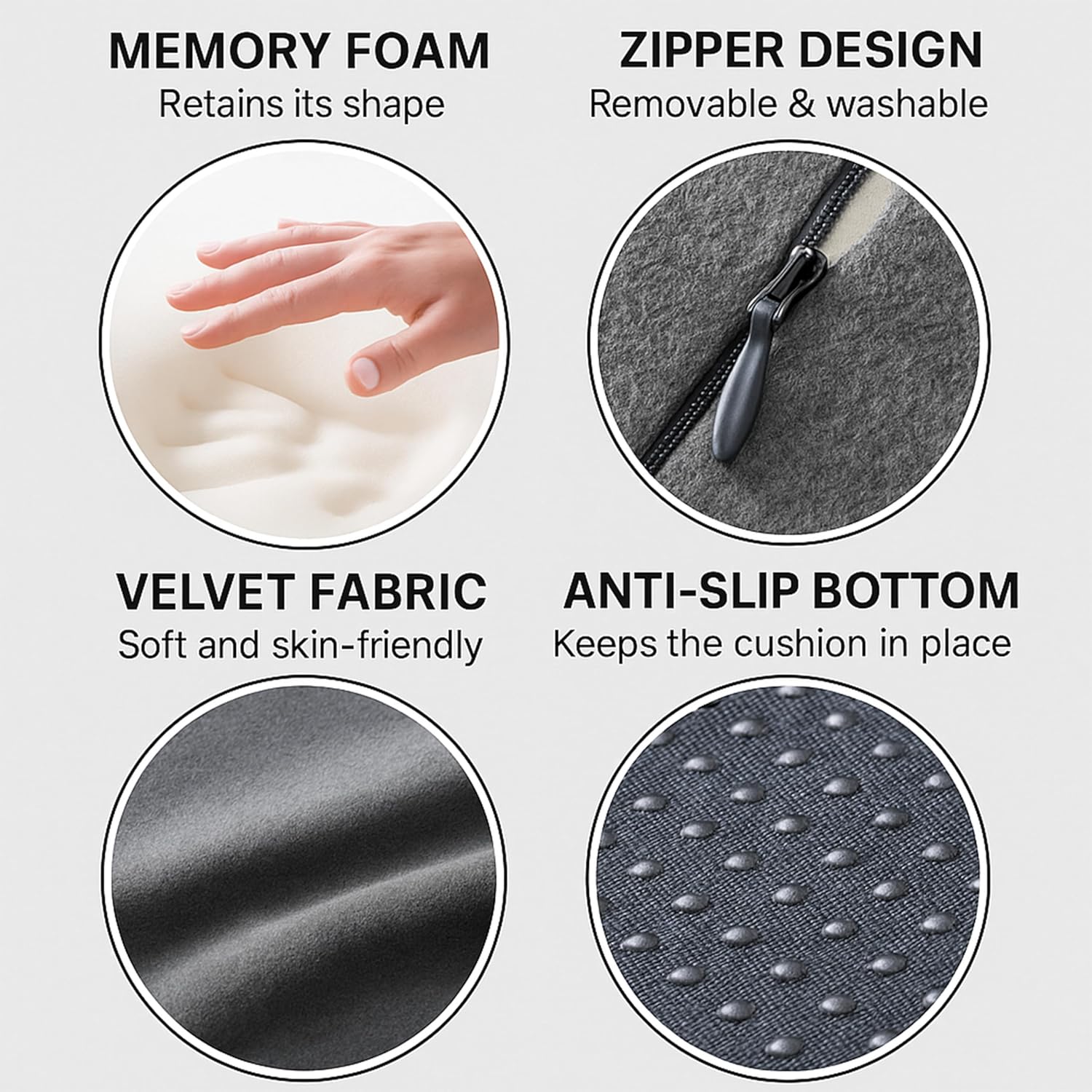 Back Wedge Pillow for Sofa — Reading Wedge Pillow, Lumbar Support Pillow for Couch, Reading, Gentle Support for Yoga, Relaxing & Nighttime Rest | Acid Reflux & Back Discomfort (Light Gray)