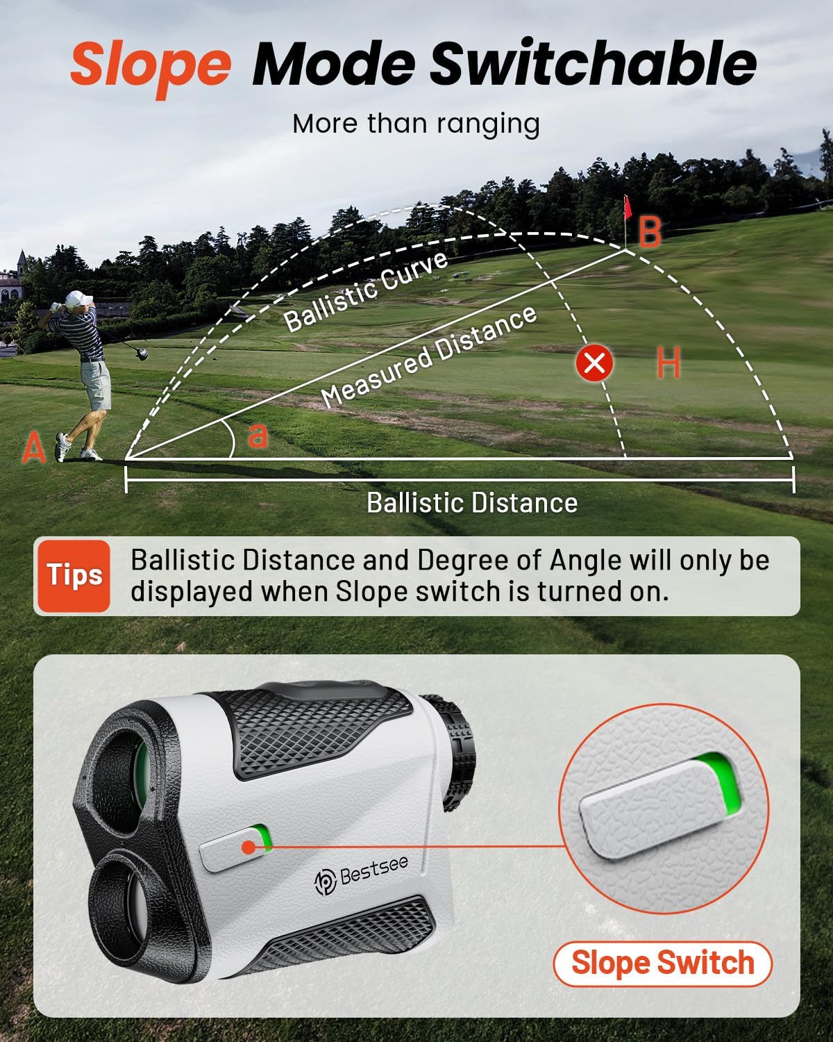 Golf Rangefinder with Slope -1500 Yards Laser Range Finder Golf for Hunter, High-Precision Flag Pole Locking Vibration, 7X Magnification, USB-C Rechargeable Rangefinders Magnet Strip - Image 4