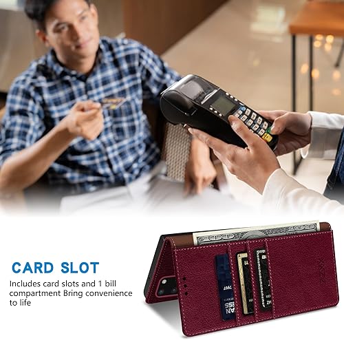 Miniatura 5 de ZZXX Funda tipo cartera para Samsung Galaxy S20 Plus con bloqueo RFID, soporte de ranura para tarjetas, funda protectora de cuero magnético fuerte
