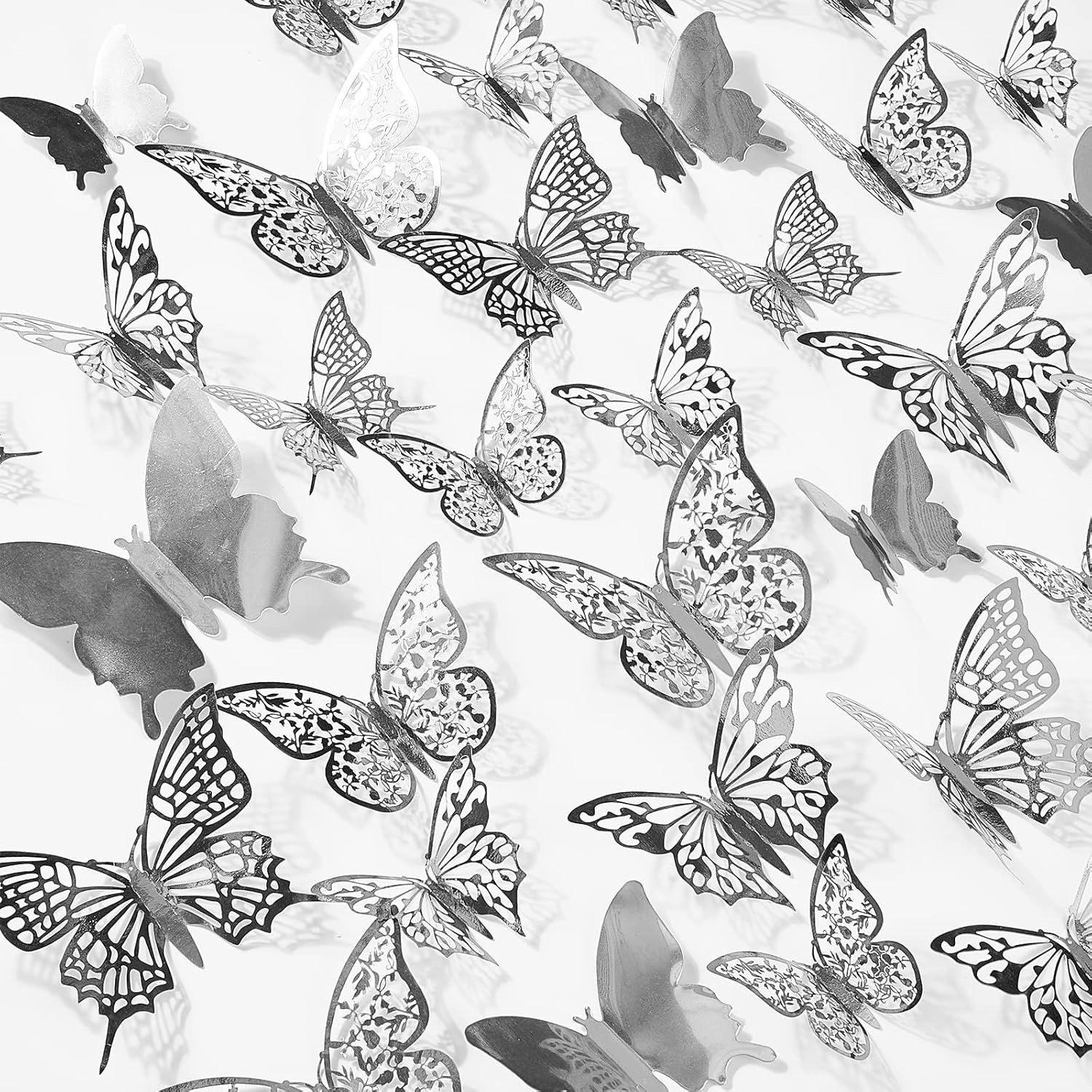 PartyWoo Butterfly Wall Decor, 84 pcs 3D Butterfly Wall