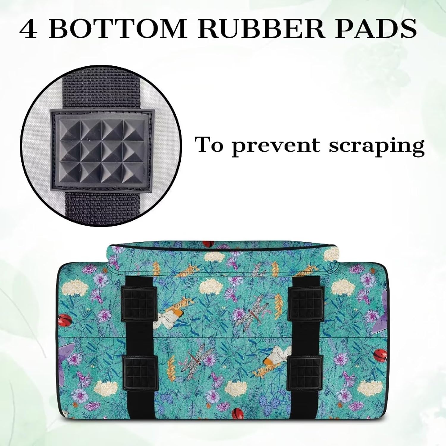 Flower Bush Sewing Machine Carrying Case Tote Bag Padded Storage Cover Carrying Case with Pockets and Handles Suitable for Most Standard Sewing Machine