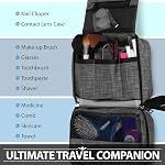 Hanging Toiletry Bag, Fosmon Portable Hanging Toiletries Travel Organizer Bag with 3 Pouches, 3 Pockets & 1 Sturdy Hook, Travel Accessory for Men and Women - Grey