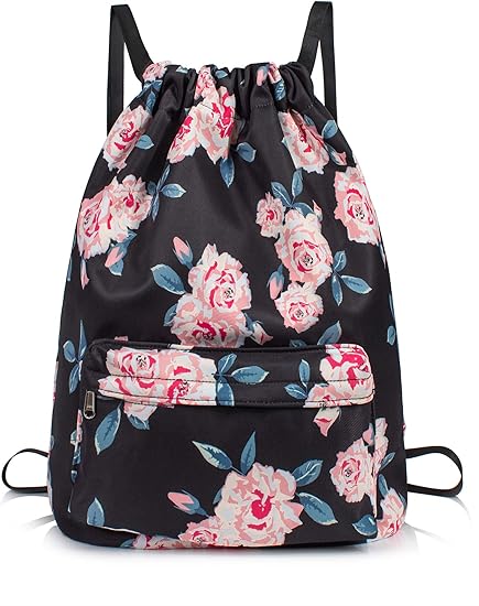 floral drawstring bag