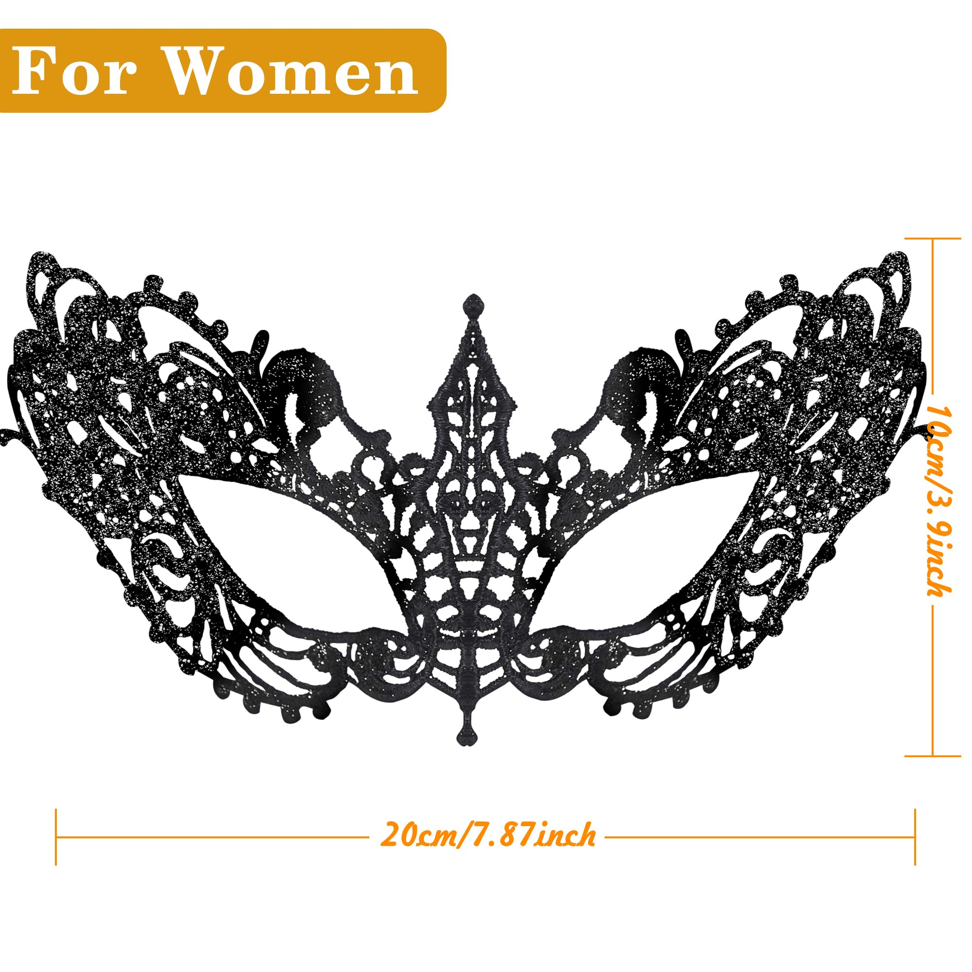 SIQUK 2 Pièces Masque Vénitien Couple Masque de Mascarade Bal Masqué Vénitien pour Les Yeux pour Halloween Mascarade Carnaval - 4