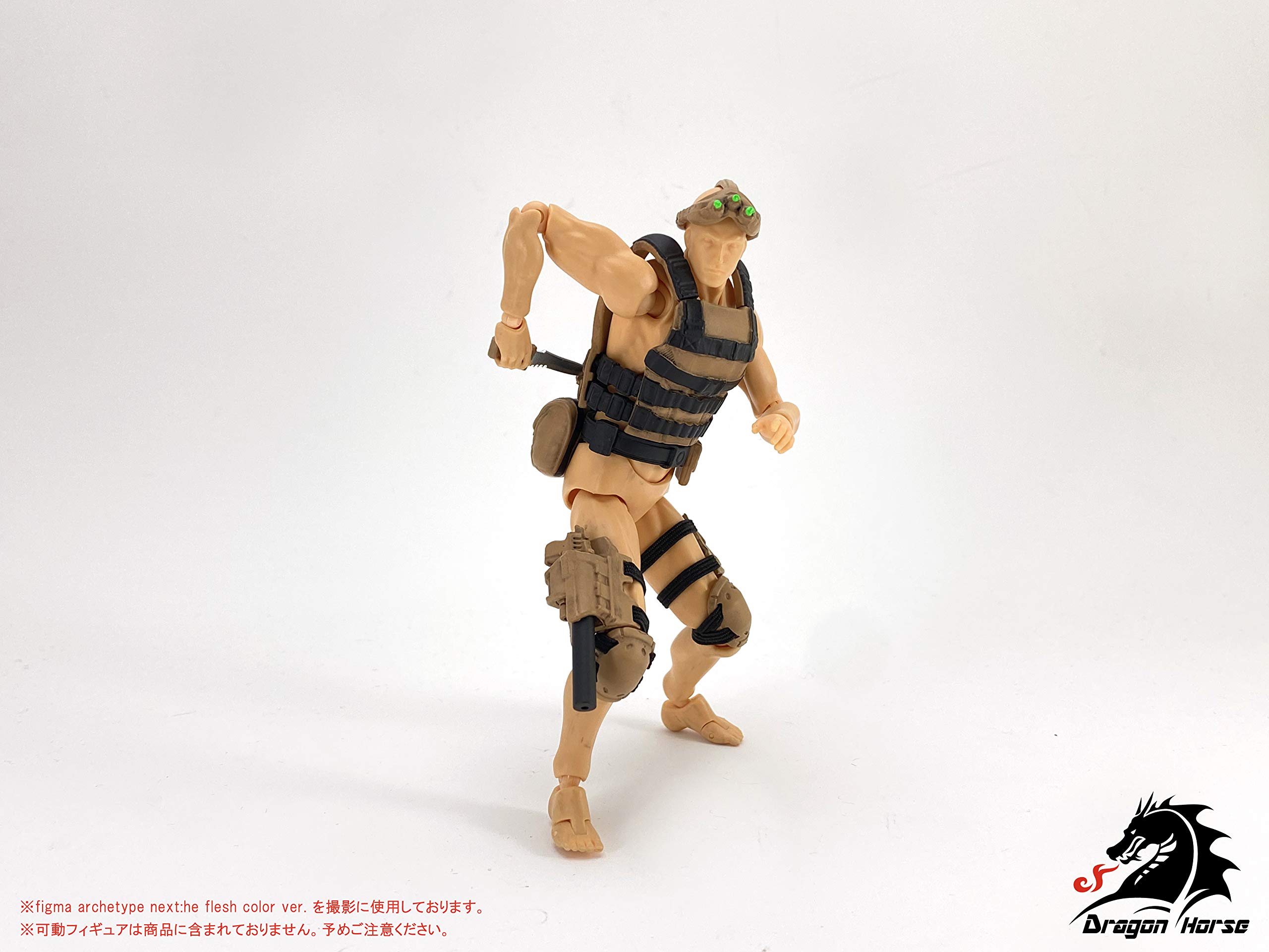 ミリタリーフィギュア イエロー装備 Amazon.co.jp: E001BD 1/12スケール可動フィギュア用装備セットB