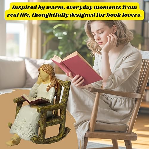 Miniatura 5 de Figura de libro para estantes, regalos para mujeres, lectores, resina, lectura, mujer, estatua, estantería, decoración de libros, regalos para