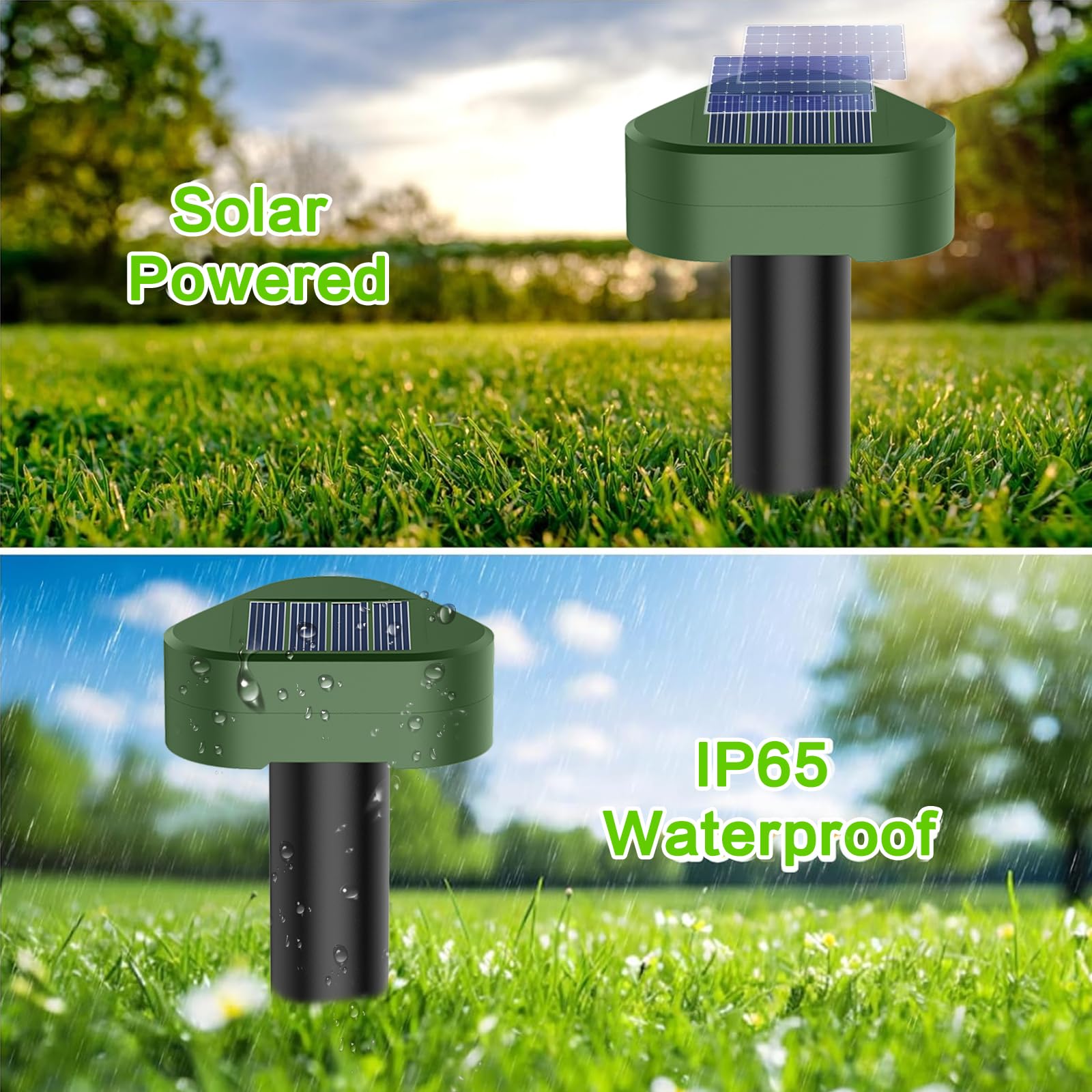 Solar Maulwurfschreck, 8 Pack Repellent Ultraschall Solarbetriebene Maulwurfschreck Stakes Wasserdicht Tiere Repeller Groundhog Snake Repeller Maulwurfschreck für Rasen Garten