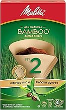 Melitta 625100 Bamboo Coffee Filters, Bamboo No 2, 80-Count Boxes, Green