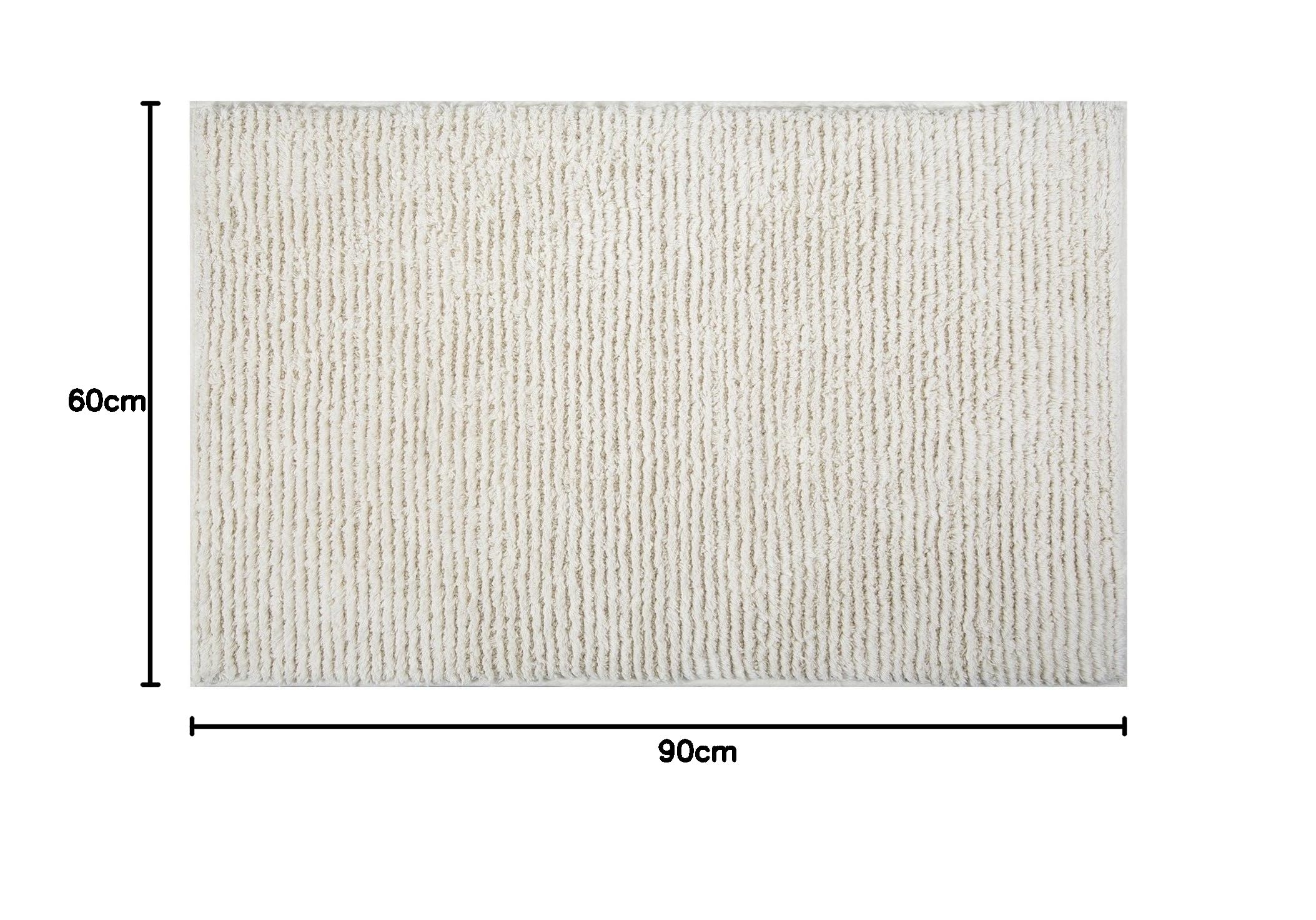 Spirella SUMA Natura 60x90 cm Badteppich/-vorleger, Baumwolle, Natur, 90 x 60 cm