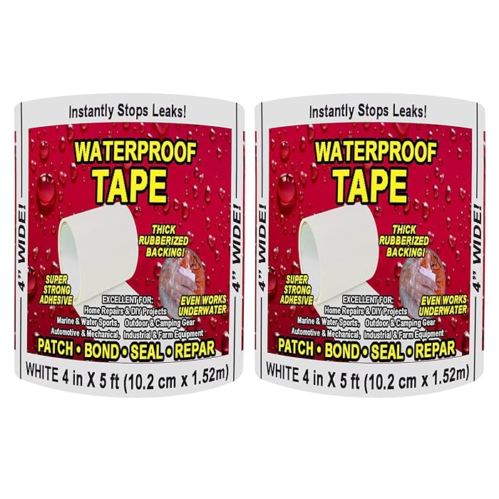 Buy 2 Pack Waterproof Patch Seal Tape, 4" x 5' Flex Rubberized Caulking