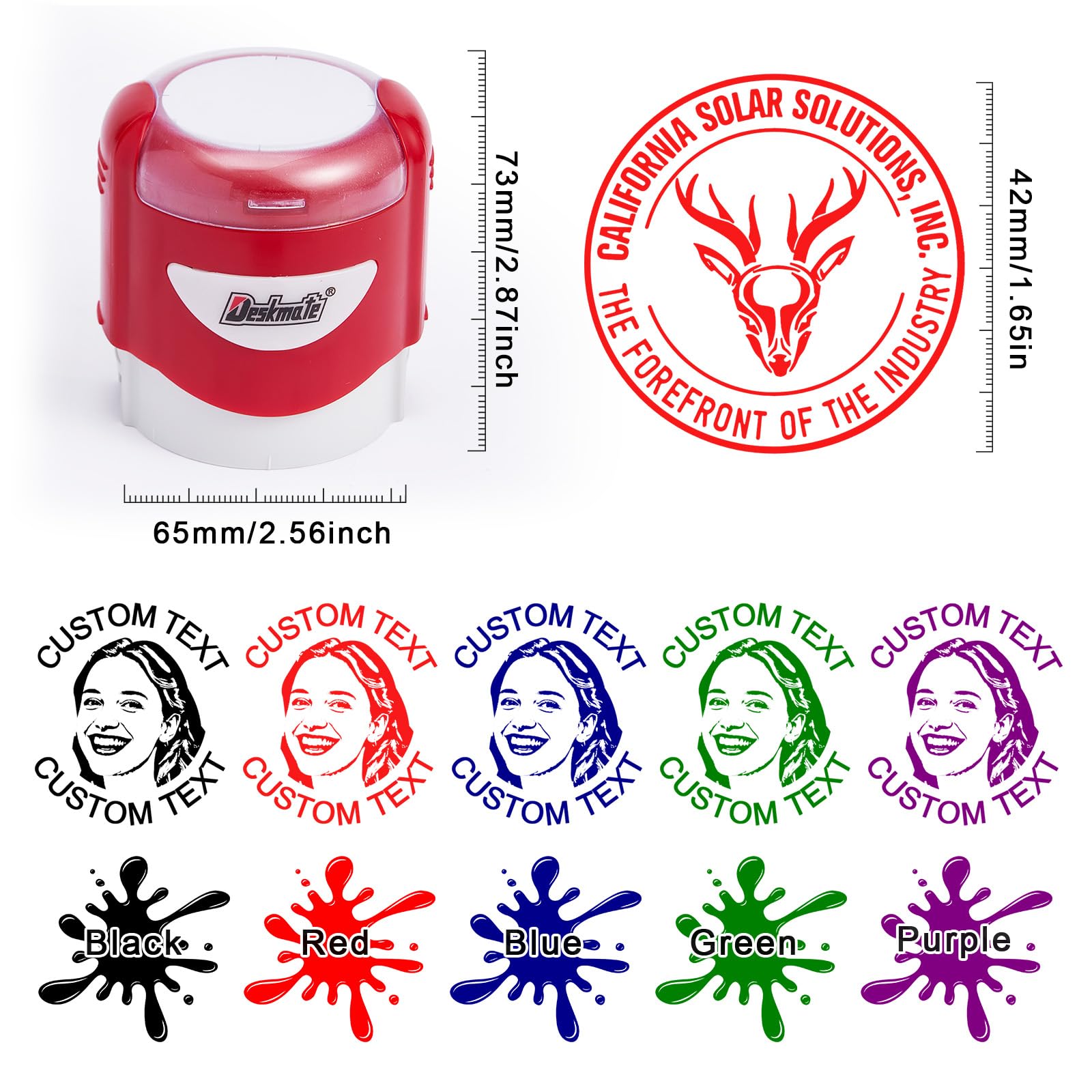 Custom Logo Stamp - Personalised Self Inking Stamps - Custom Ink Stamp with Logo Name Text for for Book Teacher, Address, Office - Image 6