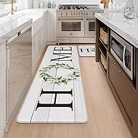 Vista 22 de KIMODE Tapete de Cocina Estilo Granja 2PCS Alfombras de Cocina Anti Fatiga Antideslizantes Impermeables Tapete de Piso de Cocina Acolchado Cómodo