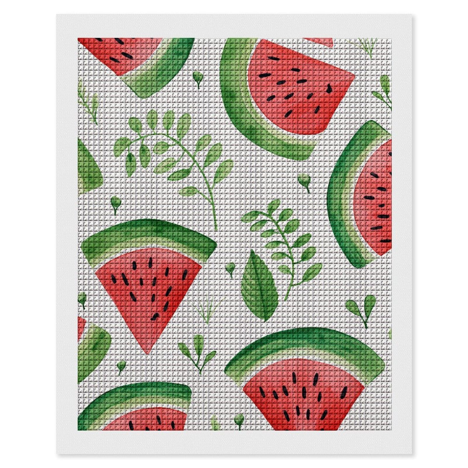 Watermelon Pattern Diamond Art Kits for Adults, DIY 5D Diamonds Painting Kits for Beginner, Round Full Drill Diamond Dots Painting, 16"x20" Diamonds Pictures Gem Art and Crafts Wall Decor