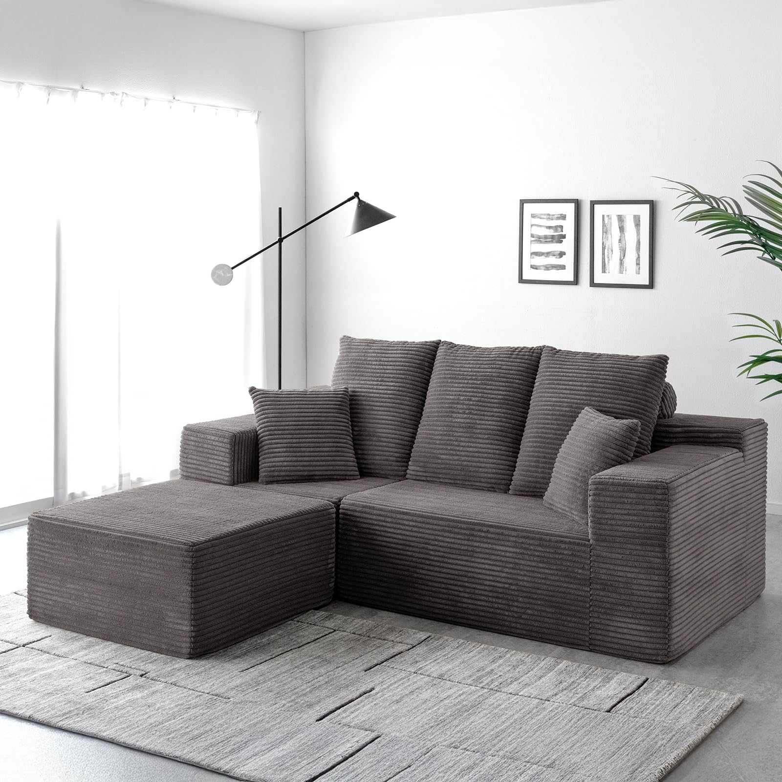 Amazon｜タンスのゲン ソファー 3人掛け 幅250cm【搬入らくらく！圧縮