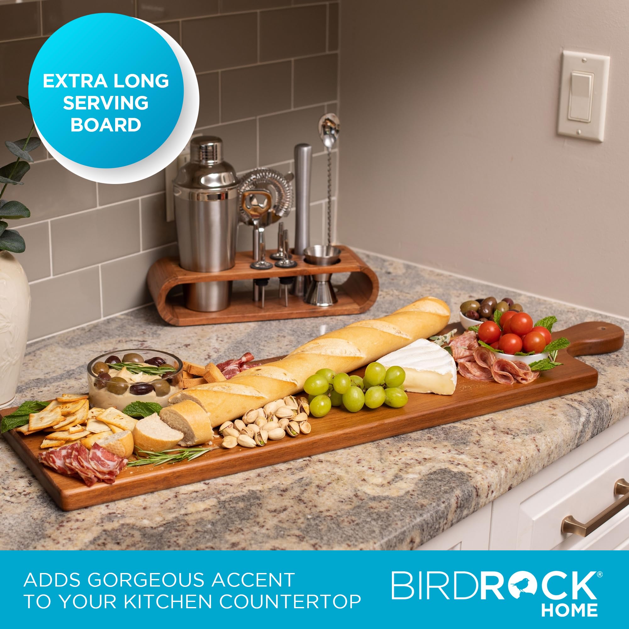 Amazon.co.jp: BIRDROCK HOME アカシア 木製サービングボード ハンドル