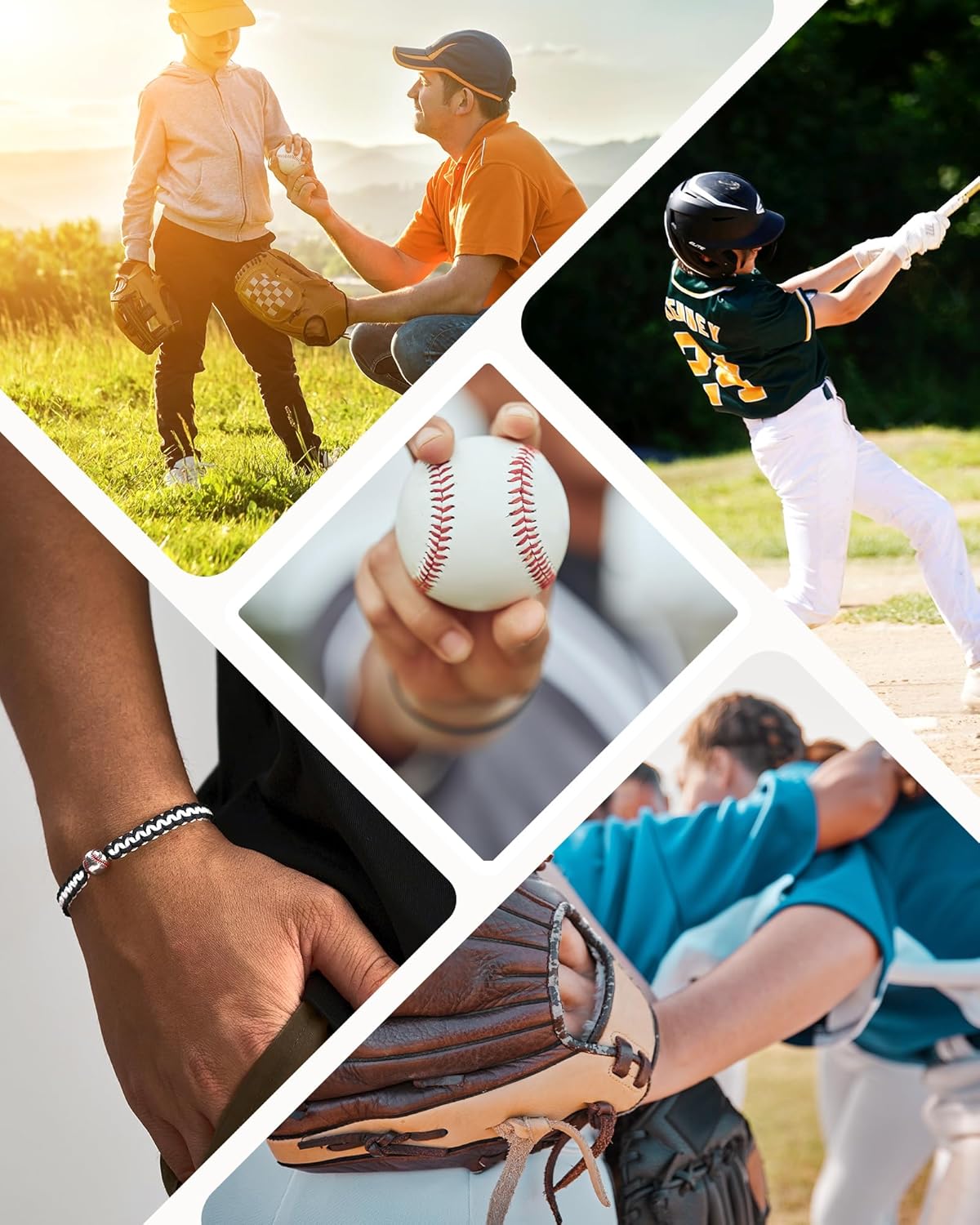 HGDEER Baseball Bracelet, Adjustable Braided, Baseball Basketball Gifts for Teens, Teams, Son, Grandson Brother - Image 7