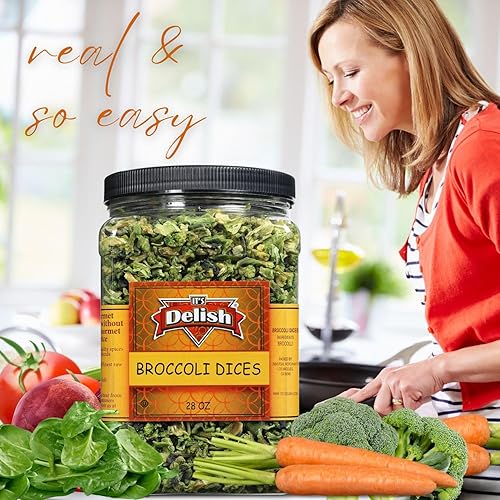 Miniatura 2 de It's Delish - Dados de brócoli seco gourmet de 28 onzas | Verduras secas veganas y kosher para comidas convenientes y cocinar