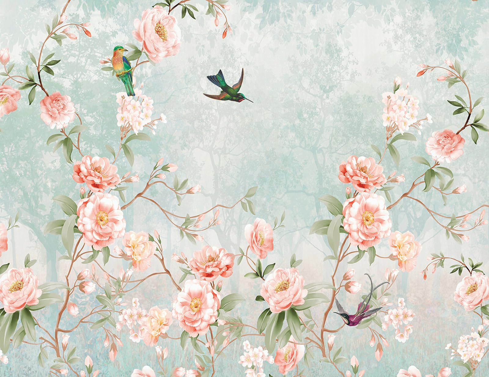 Papier peint panoramique Fleurs Lumalea - Grand format XXL 415x320 cm pour décoration murale