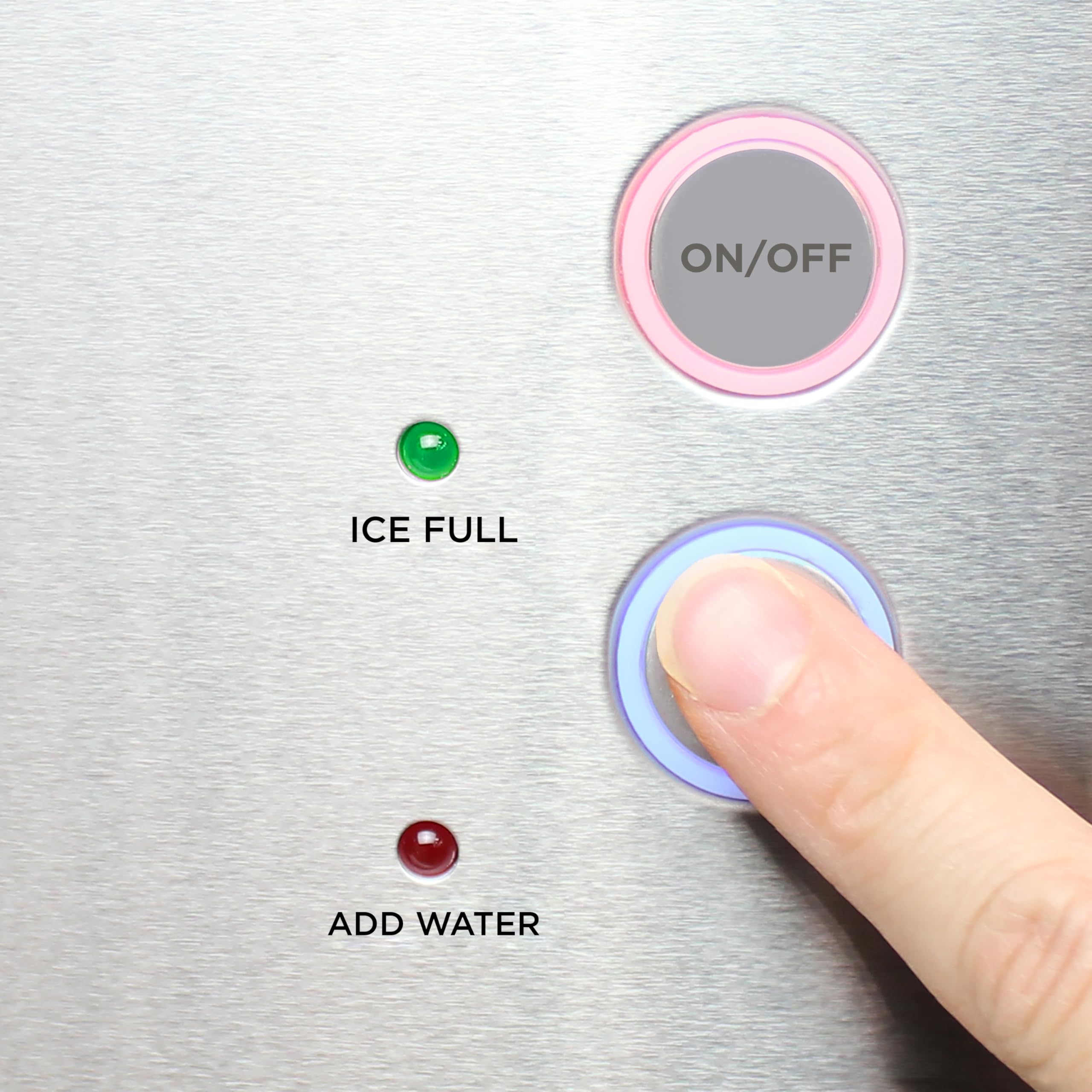 Avanti Elite Countertop Ice Maker With Digital Controls And Dispenser With Self-Cleaning Feature Makes 33lbs Of Chewable Ice Per Day, Includes Ice Bin, 340-Watts, Stainless Steel on Fridge.com - View 5