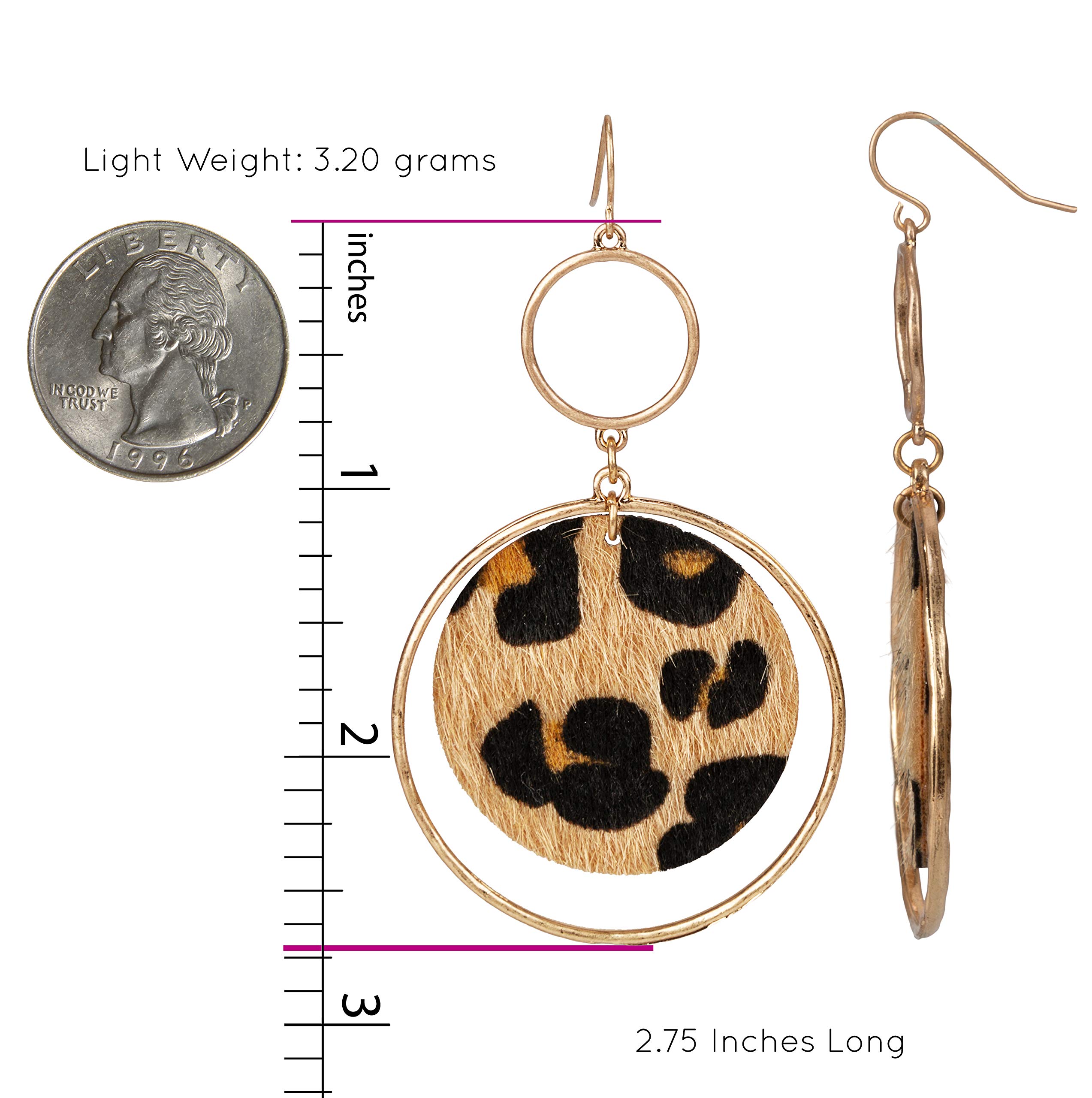 Pendientes de moda con estampado de serpientes de leopardo para mujer, Metal 3